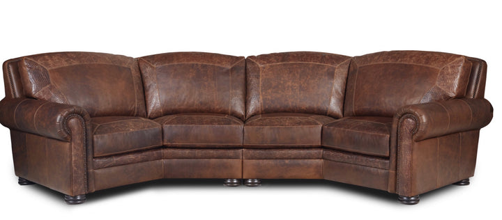 Denver Bison Leather Curved Sofa