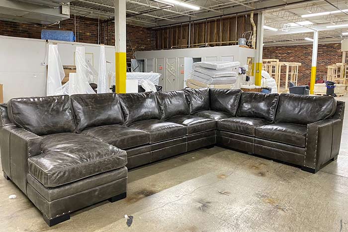 Cambridge Leather Sectional with Chaise