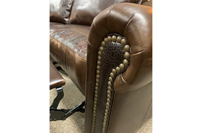 Panama Curved Leather Reclining Sofa
