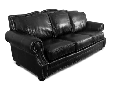 Almont Black Leather Sofa