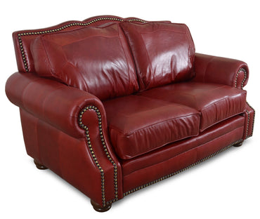 Almont Red Rustic Leather Sofa
