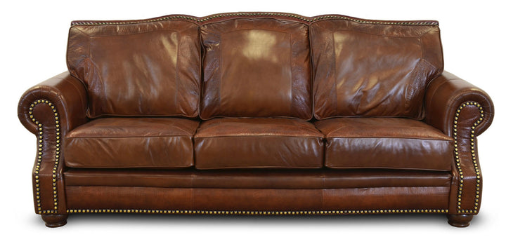 Almont Chestnut Leather Sofa