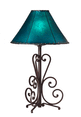 Tri-Pedestal Large Scroll Wrought Iron Table Lamp