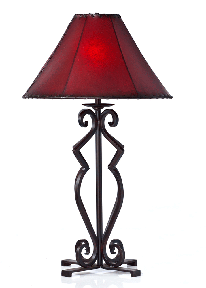 Ornate Wrought Iron Cross Base Table Lamp