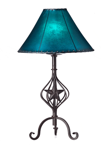 Wrought Iron Texas Star In Twist Table Lamp