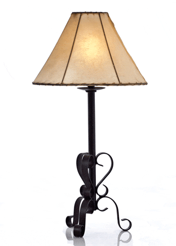 Wrought Iron Scroll Base Table Lamp