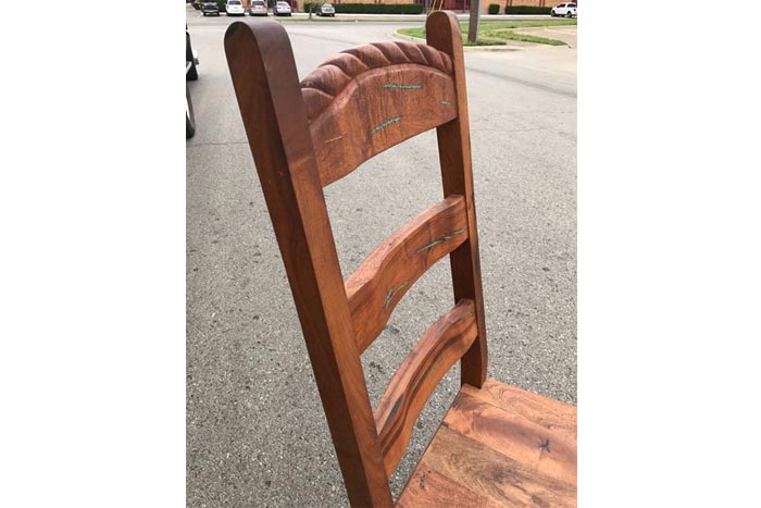 Mesquite Dining Chair With Turquoise Inlay