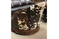 Leather Swivel Chair with Cowhide and Ostrich Embossed Leather
