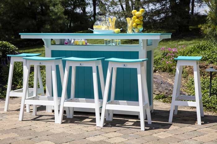 Poly Outdoor Bar/ Island & Stools (Sold Separately)