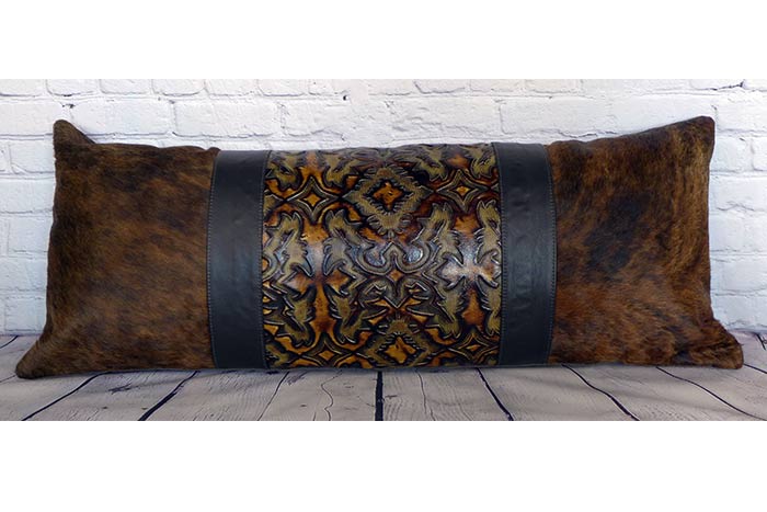 Embossed Leather and Cowhide Body Pillow