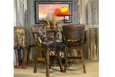 Chisum Leather Barstool with Brown Gator