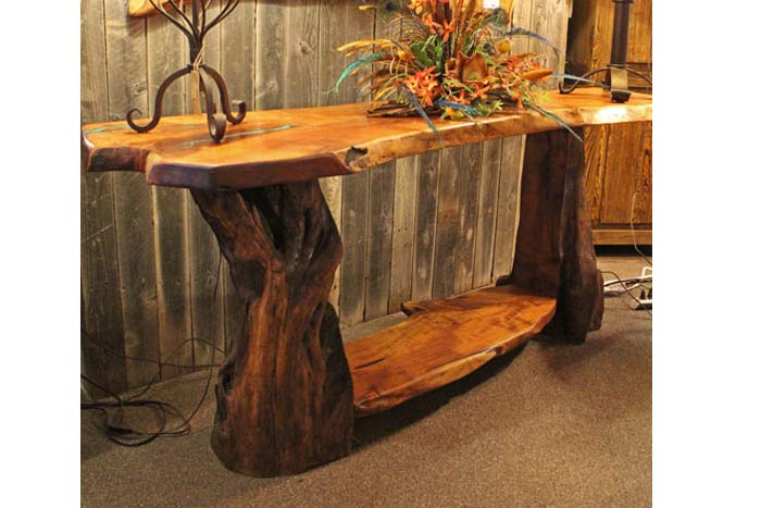 Modern Rustic Furniture - Solid Freeform Mesquite Sofa Table - Modern ...