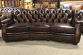 Toro Chocolate Tufted Leather Sofa