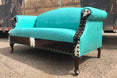 Turquoise Leather Settee