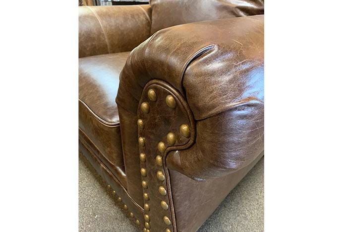 Leather chair on sale with ottoman