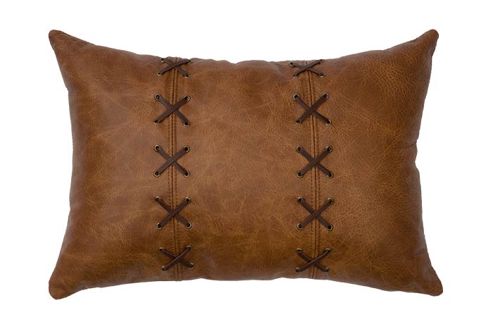 Leather Pillow with Lacing