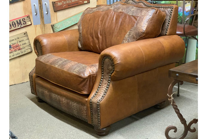 Caramel leather lounge online chair