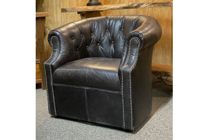 Thinking Chair - Black Leather – Hat Creek Interiors