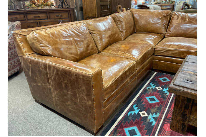 Distressed leather deals sectionals