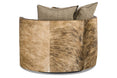 Diana Cowhide and Leather Swivel Chair