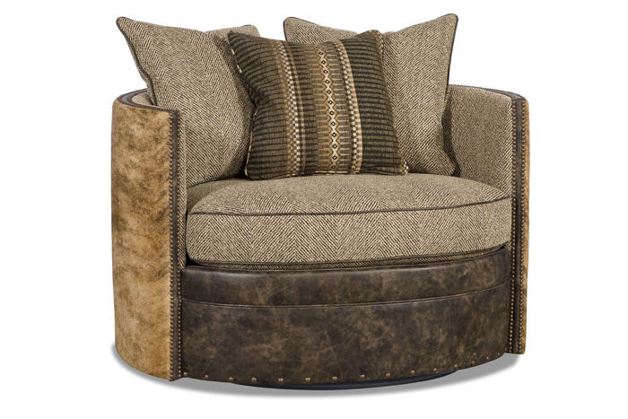 Diana Cowhide and Leather Swivel Chair