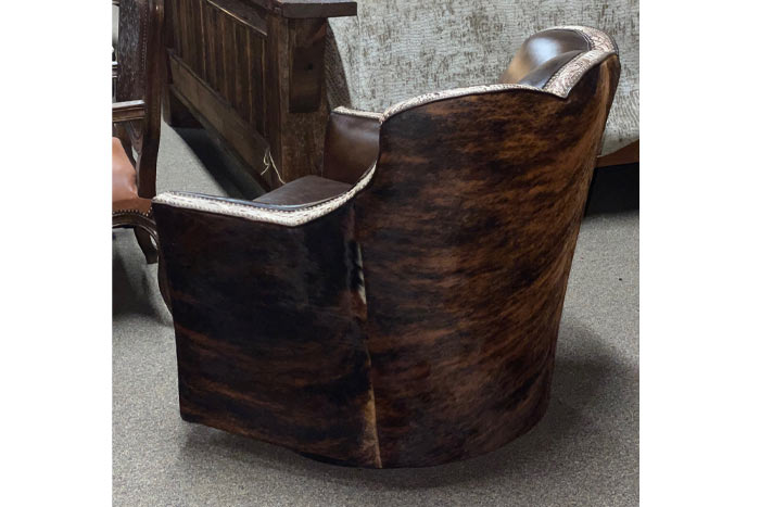 Puma Leather Swivel Glider Chair - Ivory Croc & Cowhide
