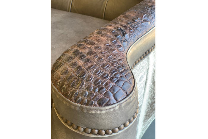 Gaston Leather Sofa With Gator And Cowhide