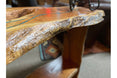 Mesquite Sofa Table with Turquoise Inlay - Slab Base