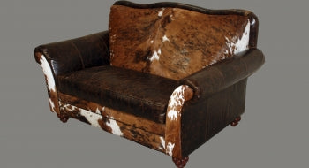 Leather and Cowhide Loveseat
