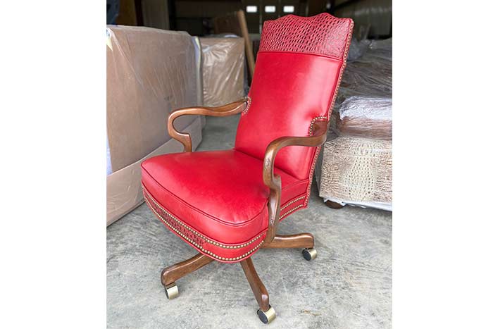 Embossed Leather Western Office Chair