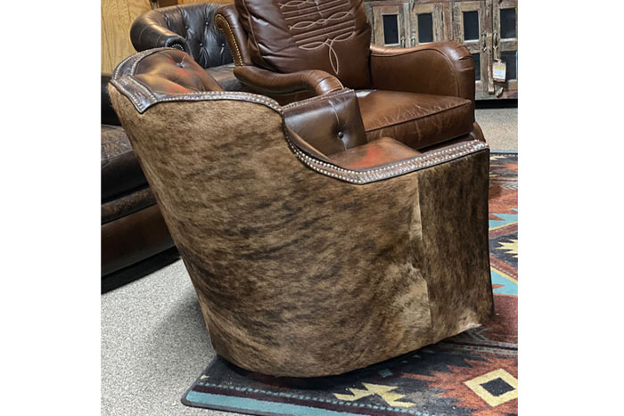Puma Swivel Glider Chair with Cowhide and Gator