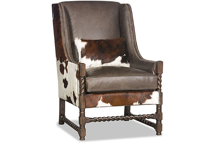 Cheyenne Dark Leather/Cowhide Chair
