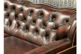 Tucker Red Tufted Leather Sofa