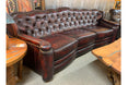 Tucker Red Tufted Leather Sofa