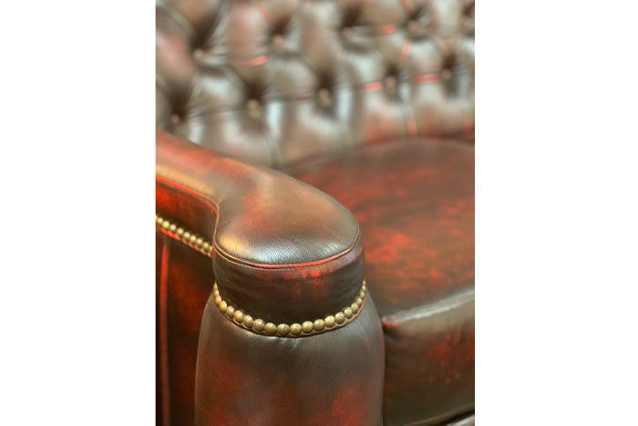 Tucker Toro Red Leather Sofa